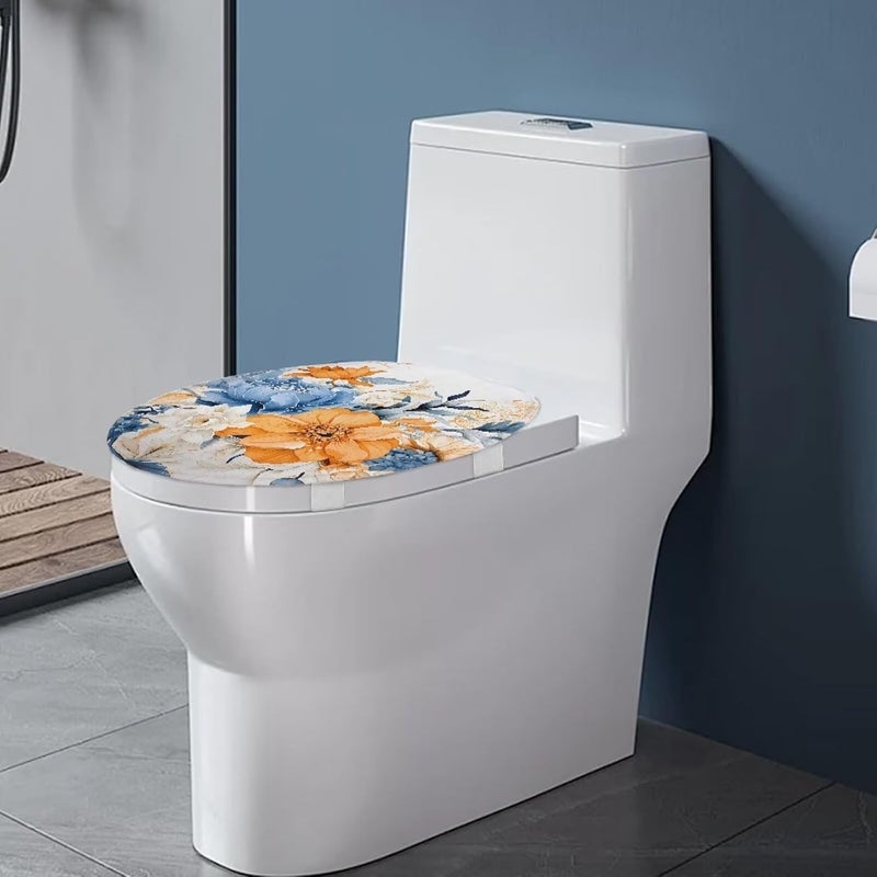 Flashideas Flower Toilet Lid Cover Bathroom Decoration Accessories Bathroom Toilet Lid Soft Plush Seat Covers Seat Covers Fits Most Lids for Accessories Decor - Image 4